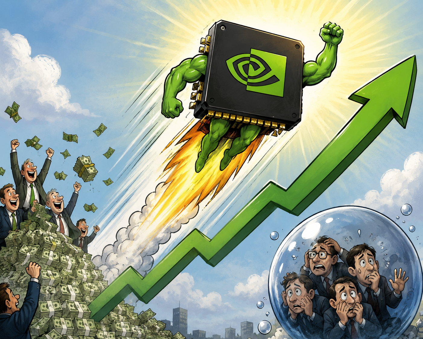Nvidia Shares Jump Nearly 20% in 7 Sessions, Near $6 Trillion Value
